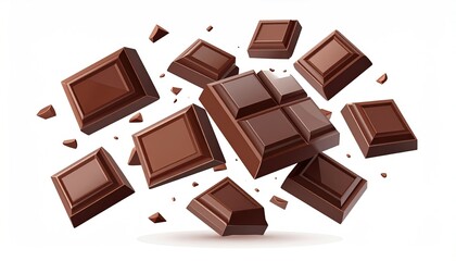 Chocolate Pieces Exploding.