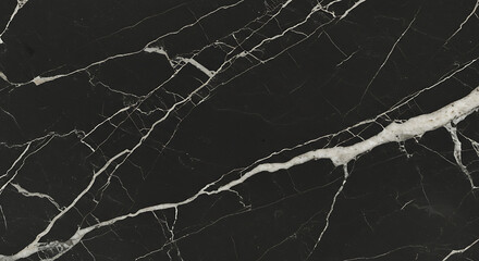 Luxury Black Marble Texture with White Veins and Natural Pattern for Background