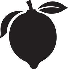 Fototapeta premium Black Silhouette Lemon Fruit Icon