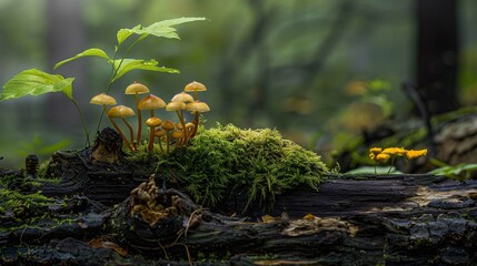 yellow moss on the ground