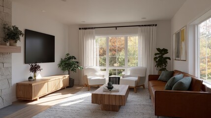 Fototapeta premium Modern living room interior design