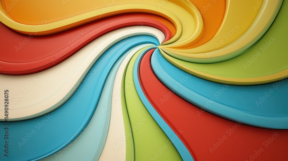 Poster mesmerizing abstract background, a kaleidoscope of colorful curves and fluid shapes
