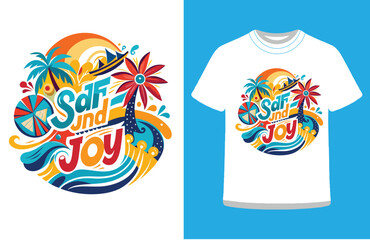 Sandy Toes & Salty Air Coastal Summer T-Shirt Design for Ocean Lovers.

