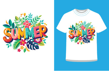 Naklejka premium Bright and Happy T-Shirt Design for Beach Days and Sunny Adventures.