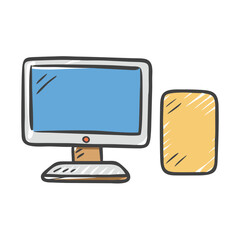 computer icon, computer vector illustration-simple illustration of computer, perfect for computer logos and icons