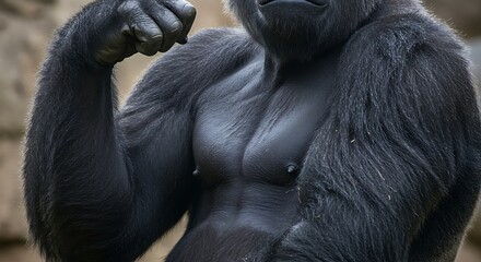 Obraz premium Gorilla portrait displaying strength