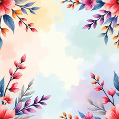 seamless floral pattern on watercolor background, vector background design
