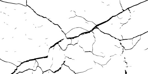 Obraz premium crack concrete white wall or Cement&nbsp;wall&nbsp;background.Surface cracks and fissures in ground.