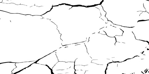  crack concrete white wall or Cement wall background.Surface cracks and fissures in ground.