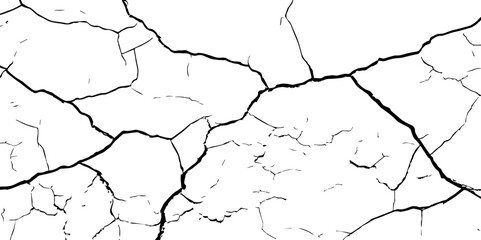 Obraz premium crack concrete white wall or Cement&nbsp;wall&nbsp;background.Surface cracks and fissures in ground.