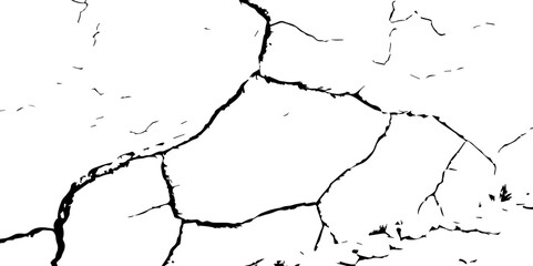 The Grunge background of The ground cracks on white background, black and white scratched texture,  vector illustrator background, Dirty monochrome pattern vector. Vector. Illustration.