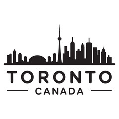 Naklejka premium Toronto skyline horizontal banner. Black Toronto, Canada. Vector template for your design. Vector black silhouette. with white background