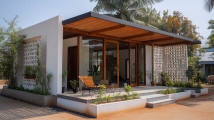Obraz premium Modern minimalist house exterior design