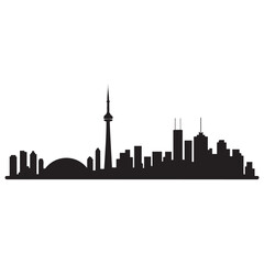 Obraz premium Toronto skyline horizontal banner. Black Toronto, Canada. Vector template for your design. Vector black silhouette. with white background