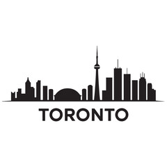 Toronto skyline horizontal banner. Black Toronto, Canada. Vector template for your design. Vector black silhouette. with white background © firoz