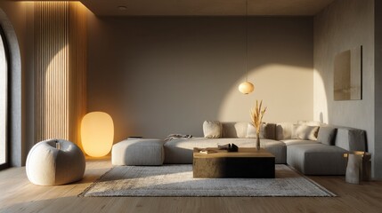 Modern minimalist living room interior design
