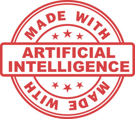 A bold red circular stamp with 