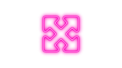 Obraz premium Neon maximize icon glow with transparent background