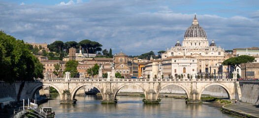 Ponte SantAngelo And Peter Basilica
