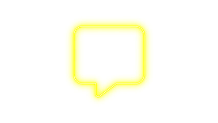 Glowing neon speech bubble, symbolizing communication, Neon message icon glow with transparent background