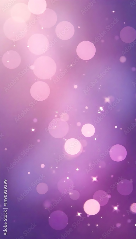 Aufkleber generative ai: ethereal lilac glow with radiant orbs and twinkling stardust particles floating in ha