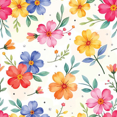 seamless floral pattern on watercolor background, vector background design
