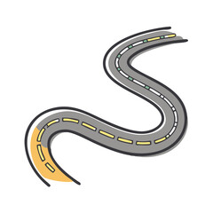 curving tarred road icon, curving tarred road vector illustration-simple illustration of curving tarred road, perfect for curving tarred road logos and icons