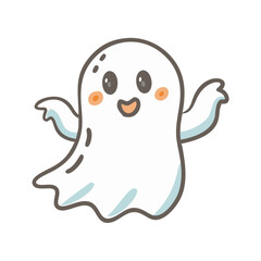 cute ghost icon, cute ghost vector illustration-simple illustration of cute ghost, perfect for cute ghost logos and icons