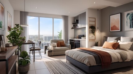 Modern studio apartment interior