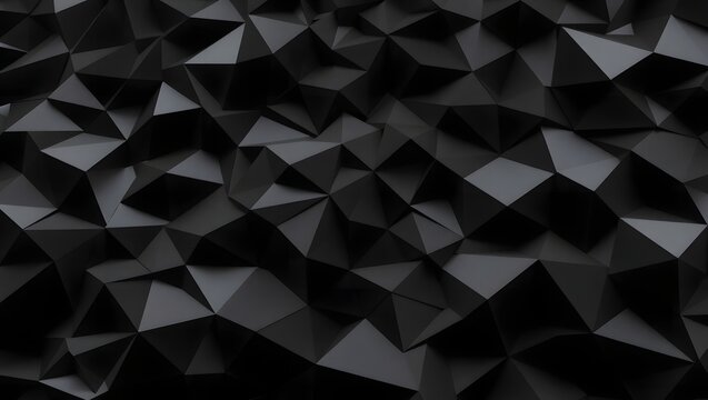 Abstract black geometric low poly 3d background texture