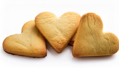 heart shaped cookies isolated on white background
