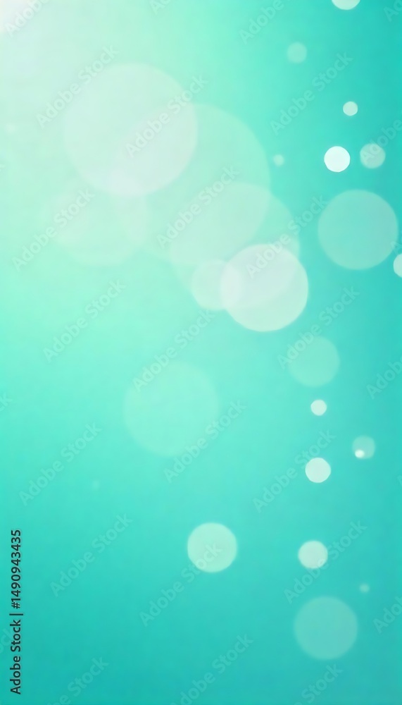 Poster generative ai turquoise dreamscape with floating ethereal orbs of light