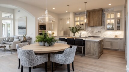 Open concept kitchen dining area