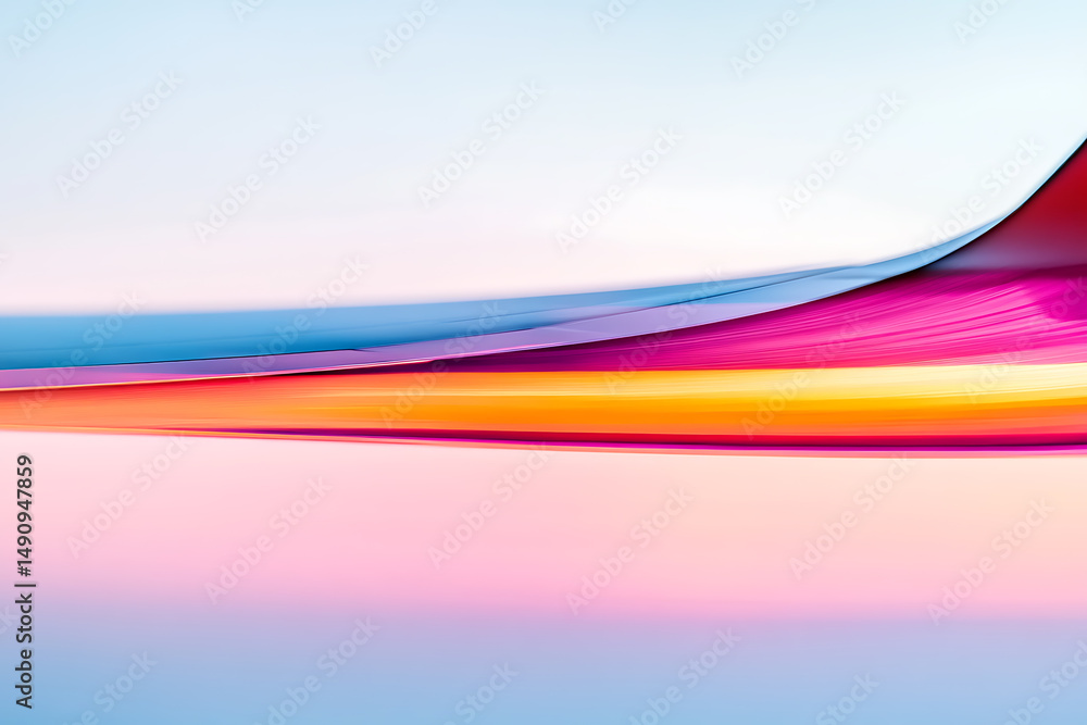 Aufkleber abstract waves of vibrant colors blend in a mesmerizing gradient, creating a smooth and elegant visu