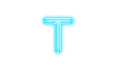 Neon t glow with transparent background