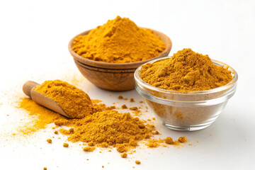 Turmeric Powder on white background
