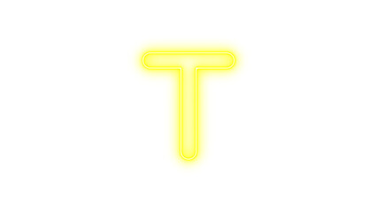 Neon t glow with transparent background