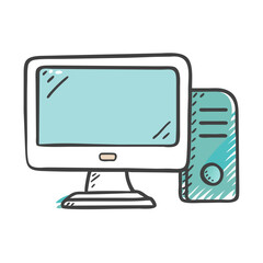desktop pc icon, desktop pc vector illustration-simple illustration of desktop pc, perfect for desktop pc logos and icons