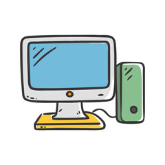 desktop pc icon, desktop pc vector illustration-simple illustration of desktop pc, perfect for desktop pc logos and icons