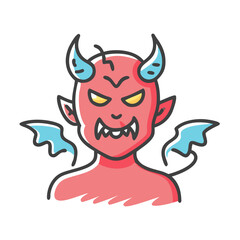 devil icon, devil vector illustration-simple illustration of devil, perfect for devil logos and icons