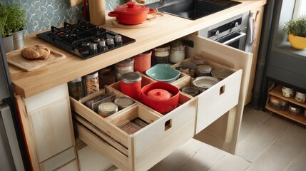 Organized kitchen drawers