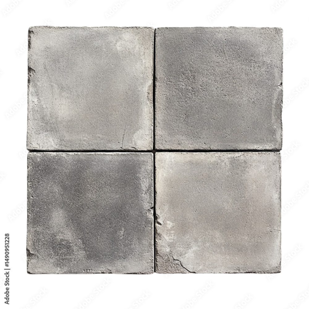 Poster four grey stone tiles arranged in a square pattern showing texture and slight imperfections