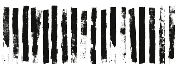 Grunge brush paint stokes. Brayer ink black lines. Thick paint rolled stripe stamps set. Vector smear stain labels collection isolated on white background. Ragged abstract rectangle paintbrush figures