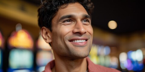 Joyful expression of a man in a casual setting