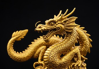 Fototapeta premium Golden Dragon's Fury