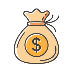dollar money with bag icon, dollar money with bag vector illustration-simple illustration of dollar money with bag, perfect for dollar money with bag logos and icons