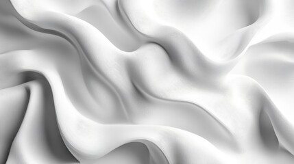 Fototapeta premium Abstract close-up view of flowing white fabric.