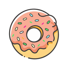 donut icon, donut vector illustration-simple illustration of donut, perfect for donut logos and icons