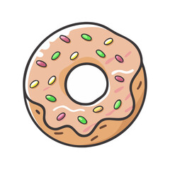 Fototapeta premium donut icon, donut vector illustration-simple illustration of donut, perfect for donut logos and icons