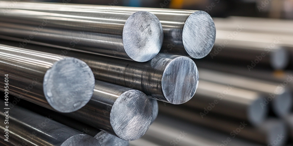 Aufkleber stacked beryllium metal ingots in industrial setting generative ai